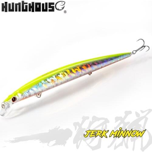 Hunthouse jerk minnow 210mm/34g lure long casting minnow floating pesca jerkbaits body steel stainless hardcore minnow 210
