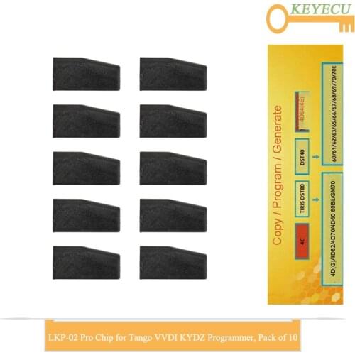 KEYECU 10 Pieces/ Lot, LKP-02 Pro Copy Clone Transponder Chip 4D /4C/ G Chip Support for Tango VVDI KYDZ Programmer, Reuseable