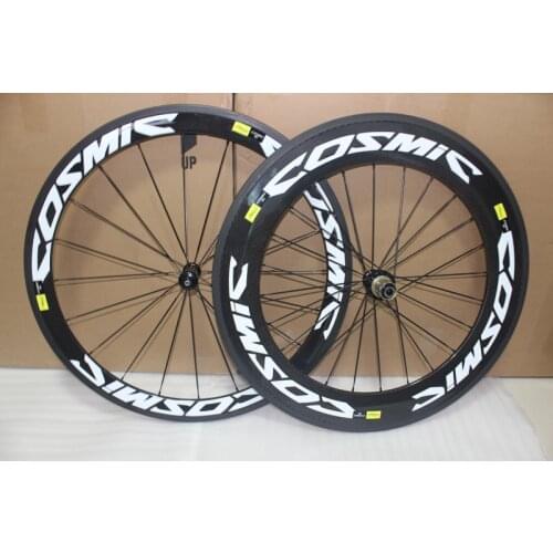 50 + 88mm Road bike carbon bike wheels 700C 25mm width cycling road bicycle Wheelset White decal basalt brake COSMIC