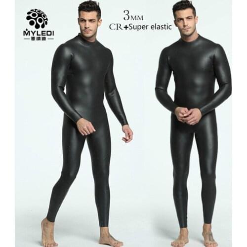 3MM integrated diving suit CR+ ultra elastic Triathlon wetsuit male anti cold warm skin diving suit male