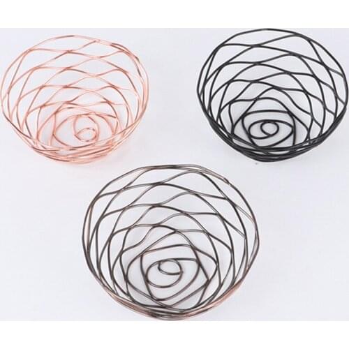 Fruit Baskets Iron Keb Fruit Basket Ware Hollow Out Filter Candy Basket Trinket Container Cake Snack Basket Home Decoration 1pcs
