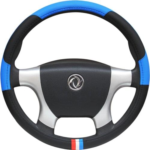 KKYSYELVA Leather Steering Wheel Covers for Car Bus Truck 36 38 40 42 45 47 50cm Diameter Auto Steering-wheel cover