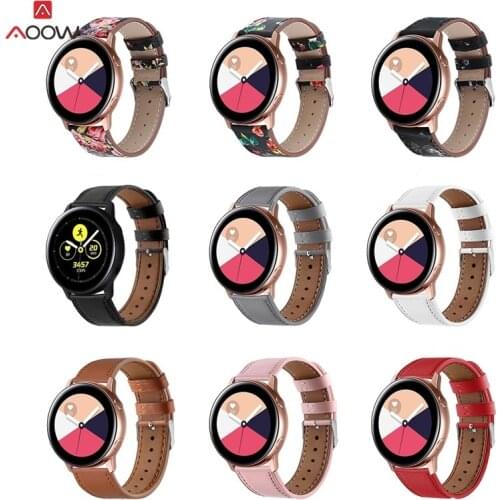 20mm Leather watchband For Samsung Galaxy Watch Active Strap For Samsung Gear S2 sport classic wrist belt galaxy watch 42mm