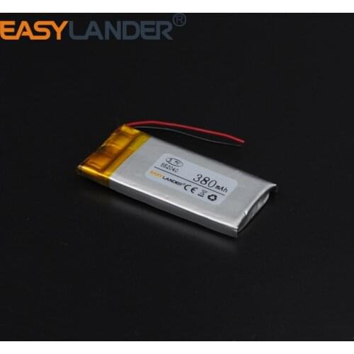 5.5x20x40mm 3.7V 380mAh Rechargeable li Polymer Li-ion Battery For bluetooth headset Bracelet Wrist Watch pen GPS Mp4 MP3 552040