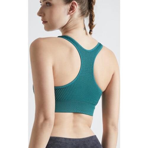 Honeycomb Tank Tops Women Girl Backless Push Up Solid Comfortable Camis Underwear Running Fitness Bra Yoga Vest Sports Crop 2021