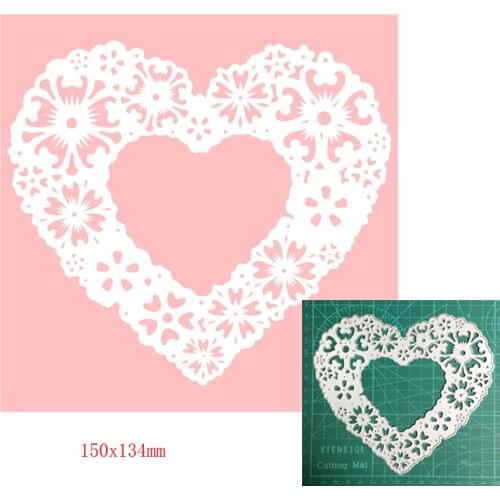 Metal cutting dies cut die mold Lace Flower Heart Border Decoration Scrapbook paper craft knife mould blade punch stencils dies