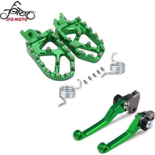 Motorcycle CNC Footrest Footpeg Foot Pegs Brake Clutch Lever Sets For Kawasaki KX250F 2006-2012 KX450F 2007-2012 KX 250F 450F