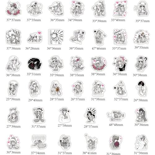 40Pcs Cute Elegant Indifference Girl Colorful Decoration Sticker Diy Ablum Diary Scrapbooking Junk Journal Sticker Stationery