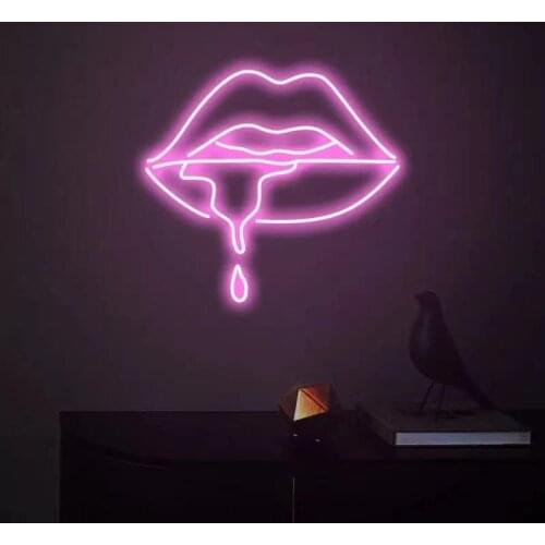 "lips" Custom Led After Flexible Neon Light Sign Wedding Decoration Bedroom Home Wall Decor Marriage Party Decorative