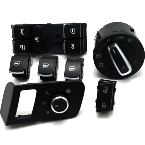 New Chrome high quality Mirror window headlight Door lock switch for VW Volkswagen Touran 2003-2015 Caddy 5ND941431A 1TD962125
