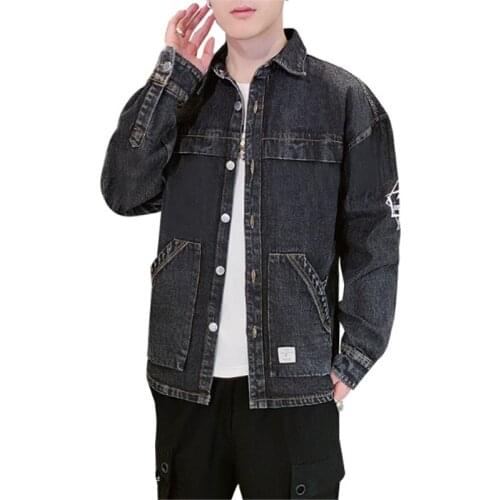 2020 Autumn Winter Mens New Korean Fashion Casual Long Sleeved Plus Size Shirt Blusas Koszula Blouse Camisa Baggy Denim Hemd