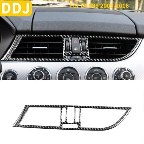 Real Carbon Fiber Trim For Car Dashboard Air Conditioning Hole AC Vent Accessories For BMW Z4 E89 Z Series 2009-2016 Roadster