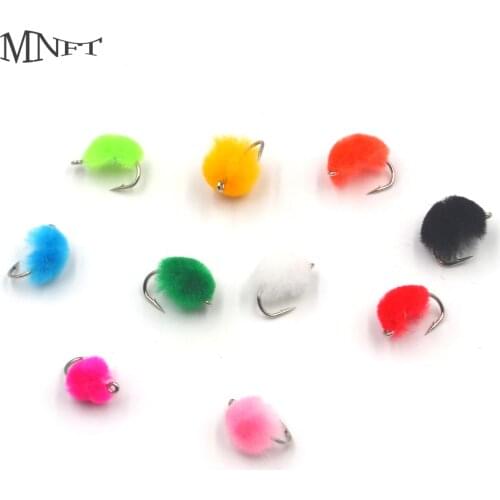 MNFT Mixed 10Pcs Glo Bug Egg Fly for Trout Egg Fly Hook 10 different Colors Trout Salmon Fly Fishing Lures