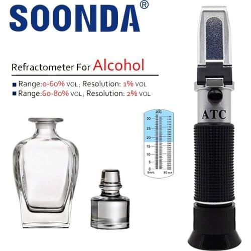 0~80%VOL Refractometer For Spirits Wine Alcohol Refractometer Concentration Alcohol Meter Hydrometer Homebrew Wine Making Tool