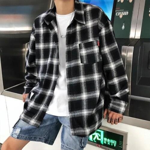 Spring All-match shirt mens Slim Fit Men Long Sleeve Oversized Shirt Men plaid shirt Male Casual Men Shirt Large size 5XL tops