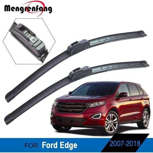 For Ford Edge 2007-2018 Car Front Windscreen Wiper Blades Soft Rubber Wiper J Hook & Pinch Tab Arms 2 Pieces