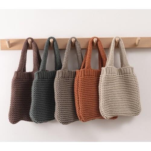 New Childrens Coin Purse Cute Solid Knitting Plaid Messenger Bag Lovely Girls Accessories Shoulder Bag Kids Purse