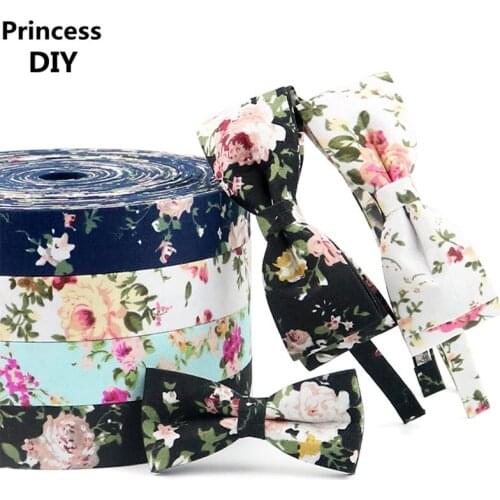 5Meter/Lot 10 25mm 40mm High Quality Lovely Flower Fabric Ribbon Tape Fabric Layering DIY Webbing Craft Hair Bow Material
