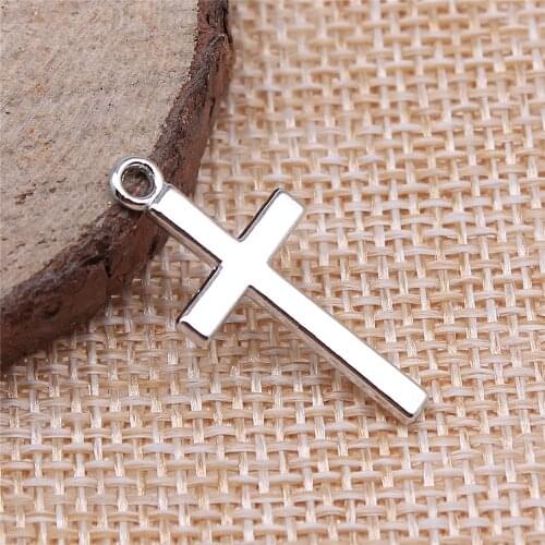 WYSIWYG 10pcs Rhodium & KC Gold Tone 13x22mm Cross Charms Pendant For Jewelry Making DIY Jewelry Findings