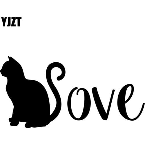 YJZT 13.7CM*6.9CM Love Cats Funny Car Sticker Vinyl Decal Black Silver C10-02389