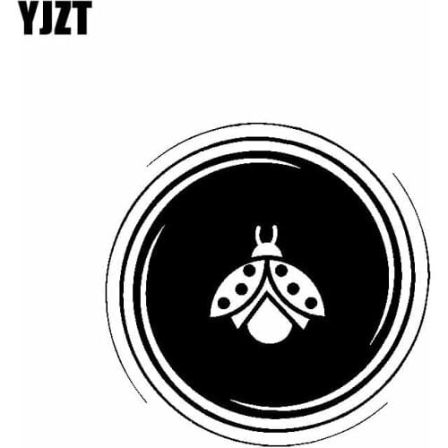 YJZT 15CM*15CM Artistic LadyBug Unusually Original Nice Vinyl Decal Nifty Car Sticker Black/Silver C19-1533