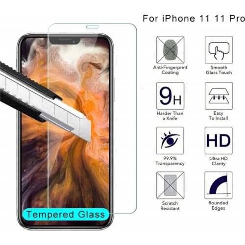Tempered Glass for iPhone 11 11 Pro Max Screen Protector on the for iPhone 7 8 6 6S Plus X XS XR 5 5S SE 4 4S Protective Glass