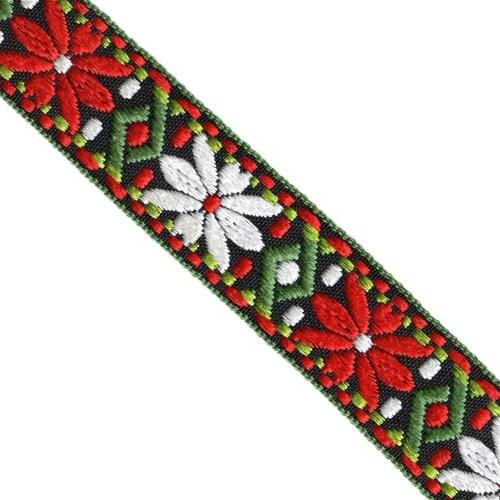 ZERZEEMOOY NEW 1'' 25mm 5yard/lots 100% polyester Woven Jacquard Ribbon Trims Flowers Design For Clothing Straps Accessory
