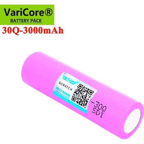 1pcs VariCore Original 18650 30Q Rechargeable battery 3000mAh li-lon batteries