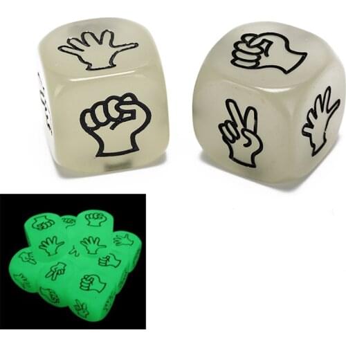 2 PCS Fun Board Game Night Bar Dice 6 Side Creative Light Luminous Toy KTV Entertainment Game Dice Noctilucent