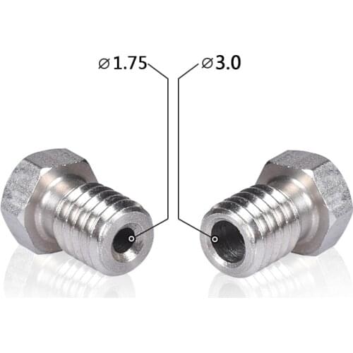 5/10pcs V5 V6 Stainless Steel Nozzle 0.25mm 0.4mm 0.8mm Threaded M6 3D Printers Parts 1.75mm 3.0mm Filament Part