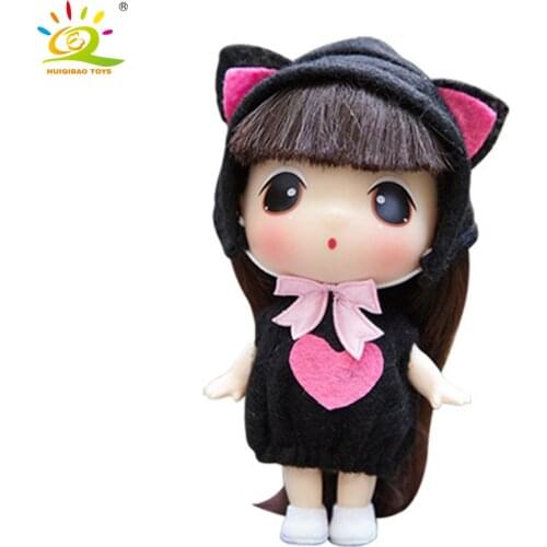 9cm Ddung Mini Dress up Doll Korean Anime 5 Joints Moving Baby Cute Children Bag key Pendant Keychain Dolls Toys For kids Girls