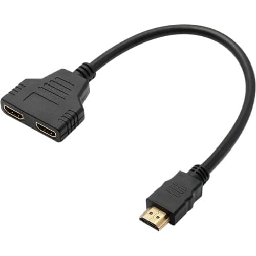 Adapter Converter 1080P For Games, Videos, Multimedia Devices Audio Video Splitter 1 Input Male To 2 Output Female Port Cable