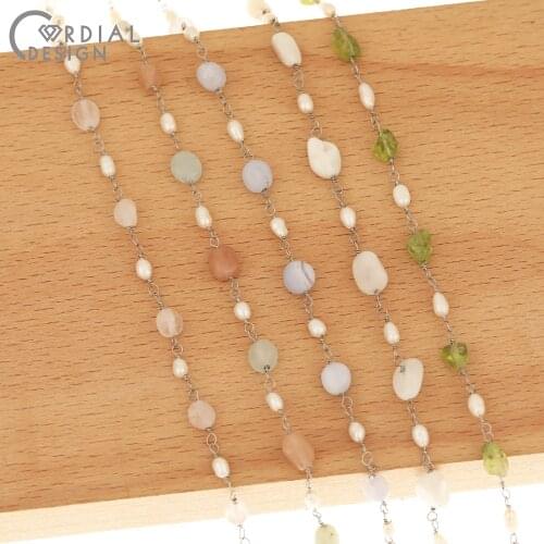 Cordial Design Jewelry Accessories/Stainless Steel Chains/Hand Made/Natural Pearl & Crystal/DIY Jewelry Findings & Components