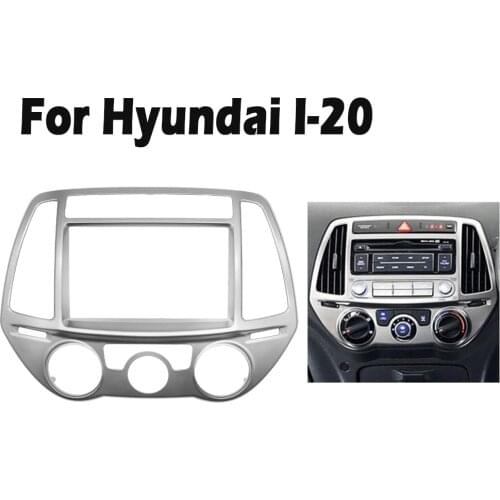 Double 2 DIN Car Radio Fascia for Hyundai I-20 I20 Manual AC AutoStereo Panel kit CD Trim Installation Car Detector Bezel Facias