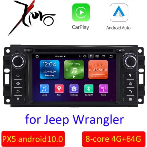 6.2" 1Din PX5 Android 10.0 4G+64G Car Stereo DSP CarPlay & Auto GPS TPMS DAB+for Jeep Compass Wrangler Commander Liberty Patriot