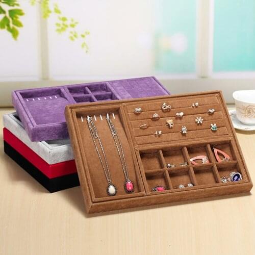 Velvet Jewelry Tray Jewelry Display Stand Ring Earring Jewelry Storage Box Jewelry Display Case Storage Organizer Display Tray