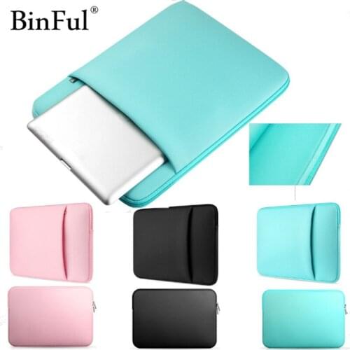 BinFul Soft Sleeve Laptop Bag Case For Macbook Air Pro Retina 11 12 13.3 15.4'' Pouch Cover Notebook 13 14 15 15.6 inch