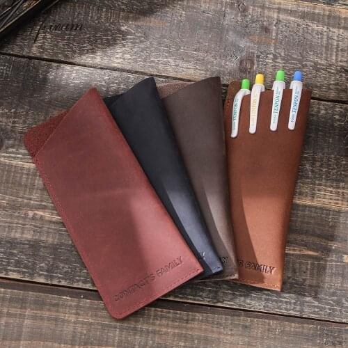 Retro Pencil Case Leather Pencil Holder Pencil Bag Stationery Storage Organizer School Supply Pen Pouch
