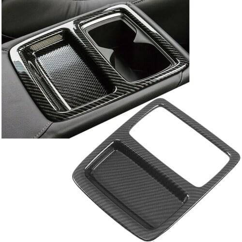 For Honda Accord 2018-2021 Carbon Fiber HQ Rear Seat Water Cup Holder Cover Trim ABS Plastic Car Decoration Accessories