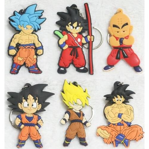 Dragon Ball Anime Action Figure Keychain Accessories Charms PVC Kakarotto Son Goku Keyring Pendant Holder Toys for Children Gift