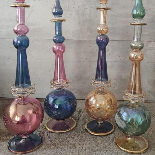 Perfume-Bottle cologne fragrance dispenser bottle refillable bottle Hand blown glass bottle furniture decoration multifunctional bottles bedroom living room home Decor table ornament vintage women Mothers Day gift