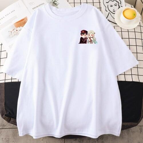 Cute Two-Dimensional Cartoon Character Print Tshirt Women Simple Slim Tshirts Streetwear Soft Tees Retro High Quality T Shirt