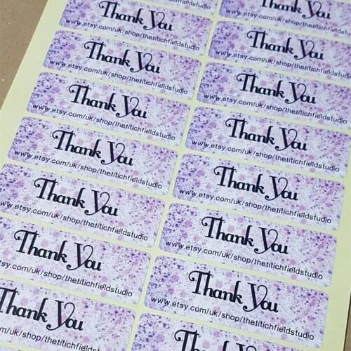 Personalised business thank you labels stickers purple patterned,Personalize Social Media Stickers, Order Package Lables