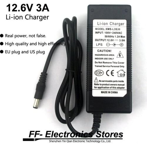Varicore Real Power Supply Lithium Ion Charger12V 3A /12.6V 3A AC 100-240V adapter converter EU plug and US plug to Battery Park