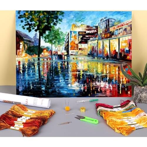 Oil Painting Style Forum Printed Fabric 11CT Cross Stitch Set Embroidery DMC Threads Hobby Painting Handmade Knitting Magic