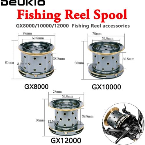 DEUKIO Fishing Reel Spool All Metal Line Cup 4.7:1 Micro-cup Spool for GX8000/10000/12000 Fishing Distant Wheel Reel Accessories
