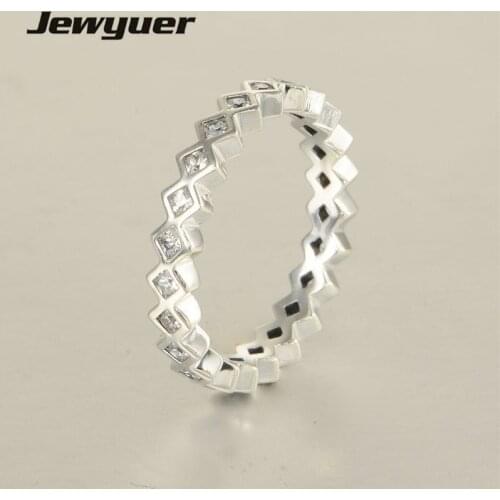 Square Eternity Ring 925 Sterling Silver fine Jewelry Rings For Women Engagement wedding Ring anillos wholesale Memnon RIP020