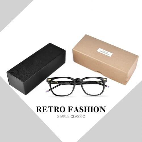 THOM Brand Retro Square Acetate Optical Glasses Frame Men Women Myopia Prescription Eyeglasses With Original Box TB402 Eyewear