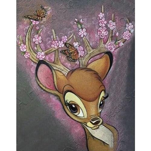 RA0866 5D Diy Diamond Painting deer flower Mosaic 3D Cross Stitch kits Drill Home Decor Diamond Embroidery kit wall stickers