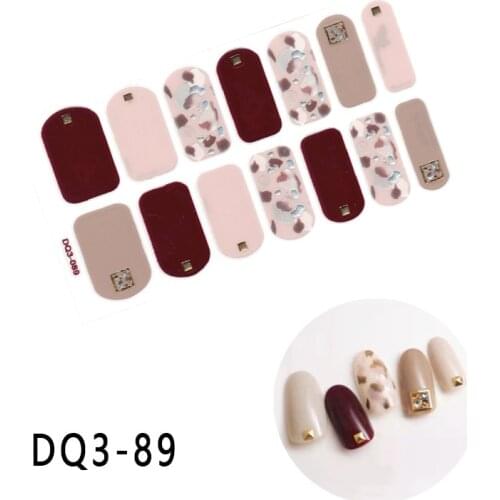 2021 Summer Nailart Stickers Japanese Style Gradient Wraps Full Cover Adhesive 14Tips Waterproof Nail Art Decoration Accessories